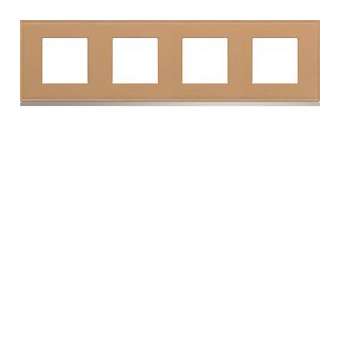 Plaque gallery 4 postes horizontale 71mm matiere cord leather|Hager-HAGWXP5114