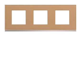 Plaque gallery 3 postes horizontale 71mm matiere cord leather|Hager-HAGWXP5113