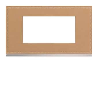 Plaque gallery 4 modules entraxe 57mm matiere cord leather|Hager-HAGWXP5134