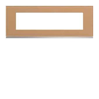 Plaque gallery 8 modules entraxe 71mm matiere cord leather|Hager-HAGWXP5108