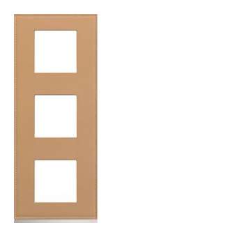 Plaque gallery 3 postes verticale 71mm matiere cord leather|Hager-HAGWXP5143