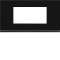 Plaque gallery 4 modules entraxe 71mm matiere midnight glass|Hager-HAGWXP4104