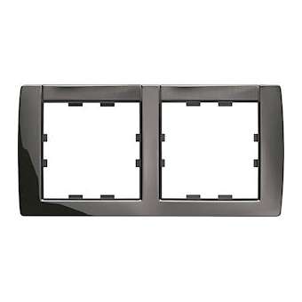 Kallysta classic plaque 2 postes horizontale entraxe 71 métal Platinium|Hager-HAGWK642