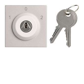 Interrupteur a clefs gallery 3 positions extraction en position 0 titane|Hager-HAGWXF617T