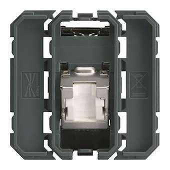 Prise RJ45 gallery cat.6A STP 2 modules incliné a 45DEG|Hager-HAGWXF233