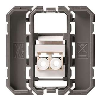 Prise optique gallery prise traversante LC 2 modules|Hager-HAGWXF646
