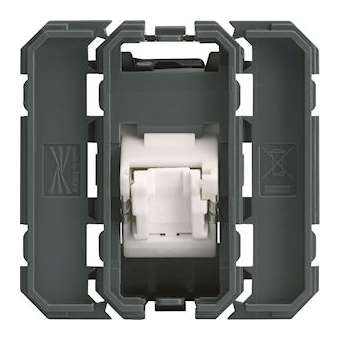 Prise RJ45 gallery cat.6 UTP 2 modules incliné a 45DEG|Hager-HAGWXF230