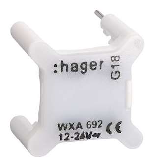 Voyant pour interrupteur gallery 12/24V blanc|Hager-HAGWXA695
