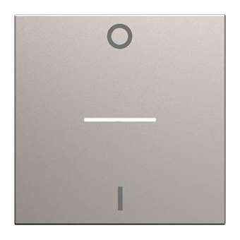 Enjoliveur interrupteur gallery marquage 0-1 a voyant 2 modules titane|Hager-HAGWXD013T