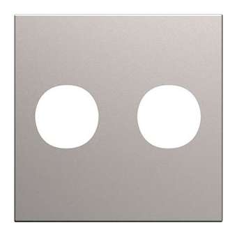 Enjoliveur prise double F gallery 2 modules titane|Hager-HAGWXD259T