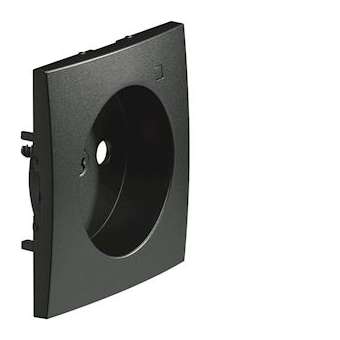 Kallysta enjoliveur pour prise 2P+T à voyant coloris Carbone|Hager-HAGWK731C