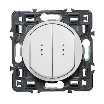 Double interrupteur témoin (voyant fourni) Céliane Soft - 10A - Blanc|Legrand-LEG099505