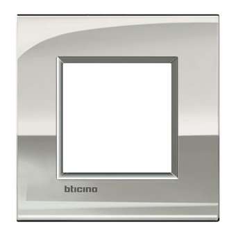 Plaque Livinglight Air Brillant 2 modules - Or palladium|Bticino-TICLNE4802PL