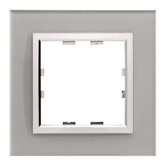 Kallysta épure plaque 1 poste verre coloris Lumina Nuage|Hager-HAGWK931