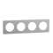 Odace Touch, plaque Aluminium martelé liseré Blanc 4 postes horiz./vert. 71mm