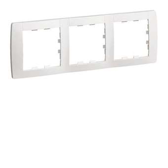 kallysta classic plaque 3 postes horizontale entraxe 71 Blanc Névé|Hager-HAGWK403