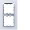 Kallysta épure plaque 2 postes verticale entraxe 71 verre coloris Cristal Alba|Hager-HAGWK808