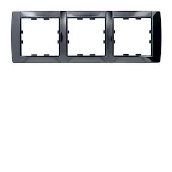 Kallysta classic plaque 3 postes horizontale entraxe 71 métal Platinium|Hager-HAGWK643