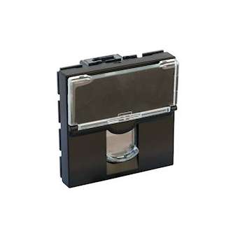 Prise RJ45 catégorie 6 UTP Mosaic 2 modules - noir mat|Legrand-LEG079164L