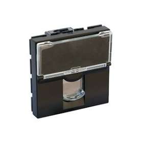 Prise RJ45 catégorie 6 UTP Mosaic 2 modules - noir mat|Legrand-LEG079164L
