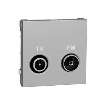Unica - prise TV + FM - individuel - 2 mod - Alu - méca seul|Schneider Electric-SCHNU345130