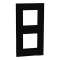Unica Pure - plaque de finition - Gomme noire liseré Anthracite - 2 postes vert.|Schneider Electric-SCHNU6004V82