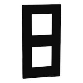 Unica Pure - plaque de finition - Gomme noire liseré Anthracite - 2 postes vert.|Schneider Electric-SCHNU6004V82