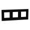 Unica Pure - plaque de finition - Gomme noire liseré Anthracite - 3 postes|Schneider Electric-SCHNU600682