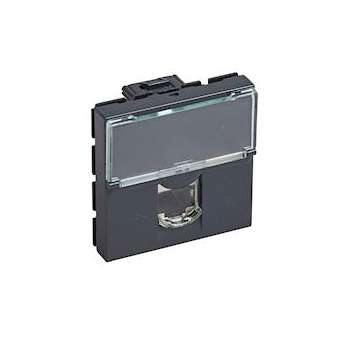 Prise RJ45 catégorie6A STP à blindage métal Mosaic 2 modules - anthracite|Legrand-LEG079176