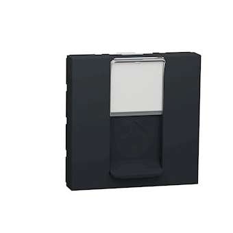 Unica - prise RJ45 simple - cat 6A blindé STP FTP - 2 mod - Anthraci - méca seul|Schneider Electric-SCHNU344954