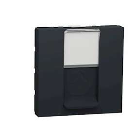 Unica - prise RJ45 simple - cat 6A blindé STP FTP - 2 mod - Anthraci - méca seul|Schneider Electric-SCHNU344954