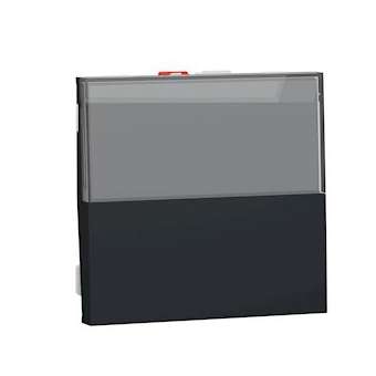 Unica - poussoir NO/NF porte-étiquette - 10 A - 2 mod - Anthracite - méca seul|Schneider Electric-SCHNU324654