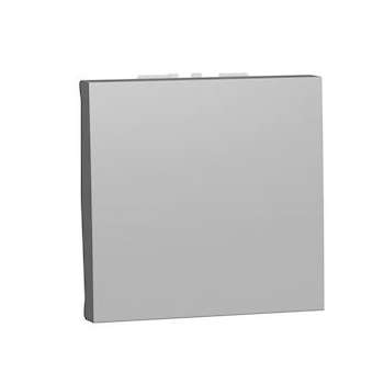 Unica - bouton-poussoir NO/NF - 10A - connex rapide - 2 mod - Alu - méca seul|Schneider Electric-SCHNU323630