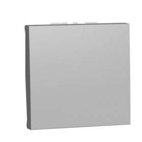 Unica - bouton-poussoir NO/NF - 10A - connex rapide - 2 mod - Alu - méca seul|Schneider Electric-SCHNU323630