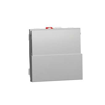 Unica - poussoir NO/NF porte-étiquette - 10 A - 2 mod - Alu - méca seul|Schneider Electric-SCHNU324630