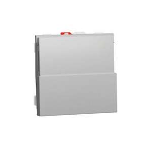 Unica - poussoir NO/NF porte-étiquette - 10 A - 2 mod - Alu - méca seul|Schneider Electric-SCHNU324630