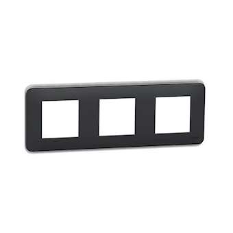 Unica Pro - plaque de finition - Anthracite - 3 postes|Schneider Electric-SCHNU400654