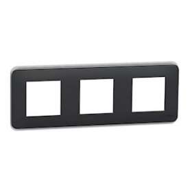 Unica Pro - plaque de finition - Anthracite - 3 postes|Schneider Electric-SCHNU400654