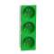 Unica - prise triple 2P+T - FR - 45DEG - Vert - méca seul|Schneider Electric-SCHNU307906