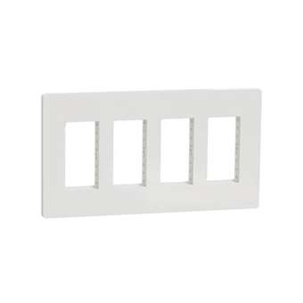 Unica - support + plaque boîte concentration - 4 col de 4 mod - Blanc|Schneider Electric-SCHNU024418