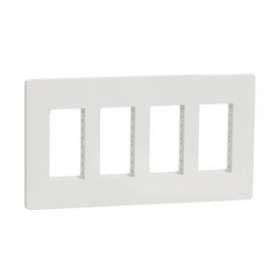 Unica - support + plaque boîte concentration - 4 col de 4 mod - Blanc|Schneider Electric-SCHNU024418