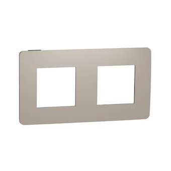 Unica Studio Color - plaque de finition - Taupe liseré Anthracite - 2 postes|Schneider Electric-SCHNU280428