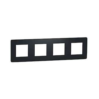 Unica Studio - plaque de finition - Anthracite - 4 postes|Schneider Electric-SCHNU200854