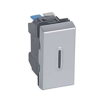 Poussoir inverseur à voyant 6A 250V~ Mosaic 1 module - alu|Legrand-LEG079232