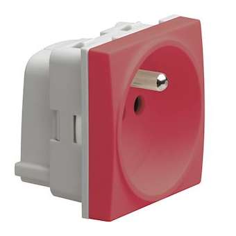 Systo prise de courant 2P+T 16A 250V détrompée à vis 2 modules Blanc|Hager-HAGWS106