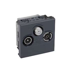 Prise TV-R-SAT Mosaic 2 modules - anthracite|Legrand-LEG079186