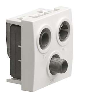 Systo prise TV+FM+SAT directe 1entrée 2 modules Blanc|Hager-HAGWS256