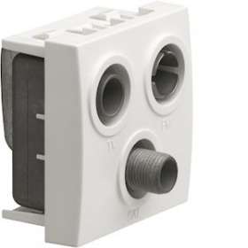 Systo prise TV+FM+SAT directe 1entrée 2 modules Blanc|Hager-HAGWS256