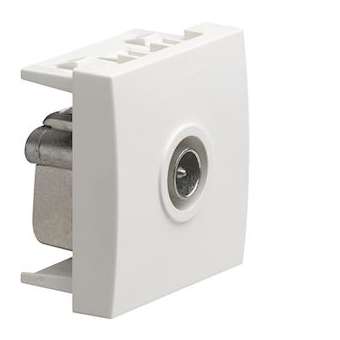 Systo prise TV passage/terminale 15dB 2 modules Blanc|Hager-HAGWS252
