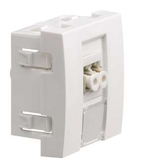 Systo prise optique traversante LC 2 modules Blanc|Hager-HAGWS271